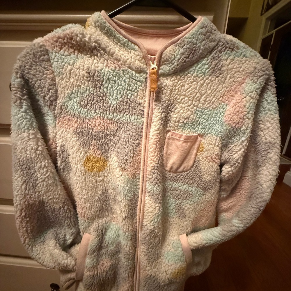 Cat & Jack Cream Pink Cozy Hooded Jacket
